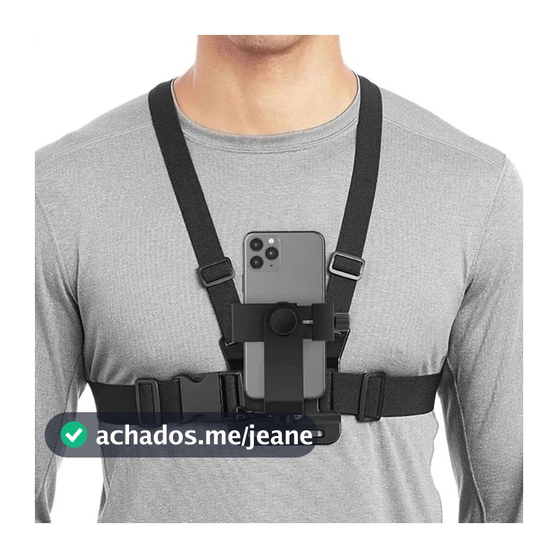 Suporte de peito ajustável para telefones celulares e câmeras GoPro para peito de motocicleta e bicicleta