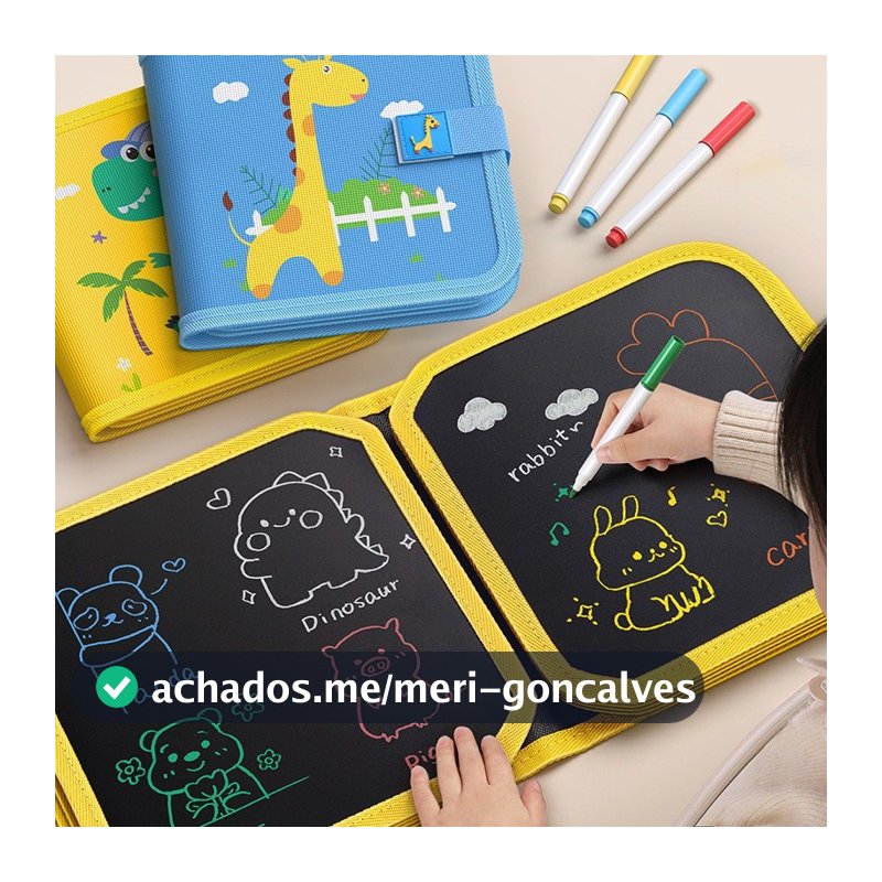 Livro Mágico Infantil De Colorir Apagável Com Kit 6/3 Canetinhas