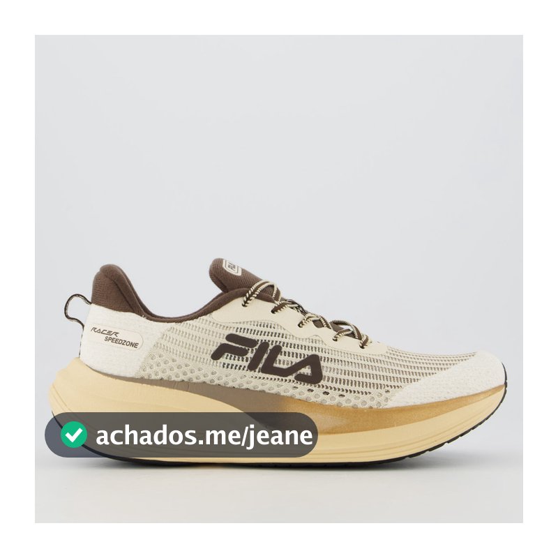 Tênis Fila Racer Speedzone Se Bege e Marrom