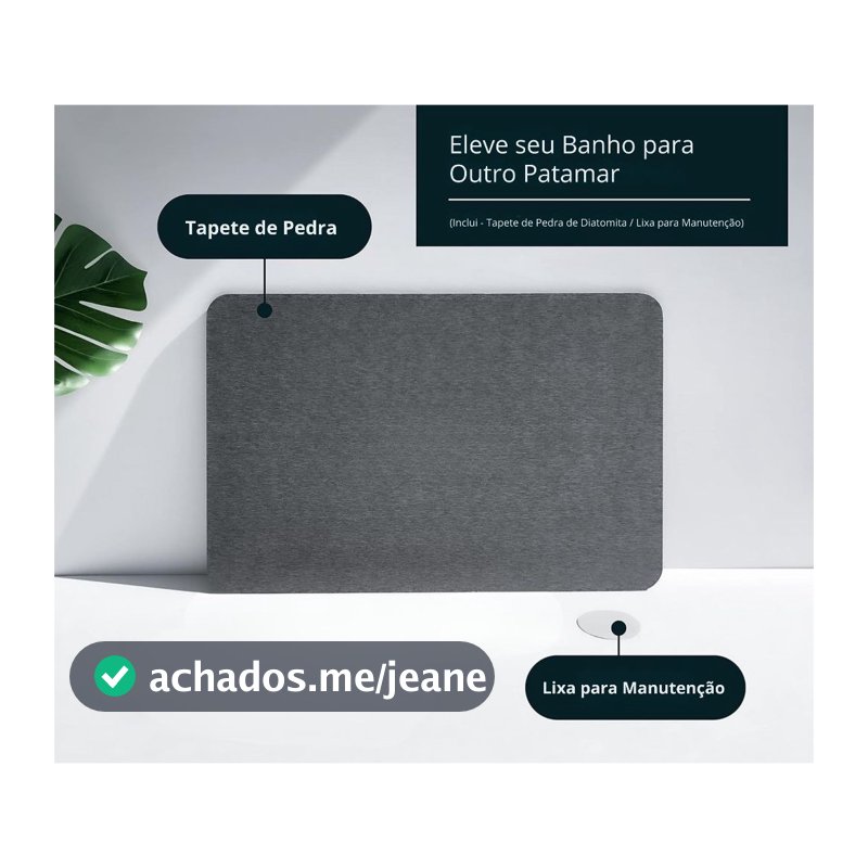 Tapete de Pedra Diatomita Banheiro Cinza, Granolite ou Marmorizado 60x39cm | Unitário ou 2 Unidades