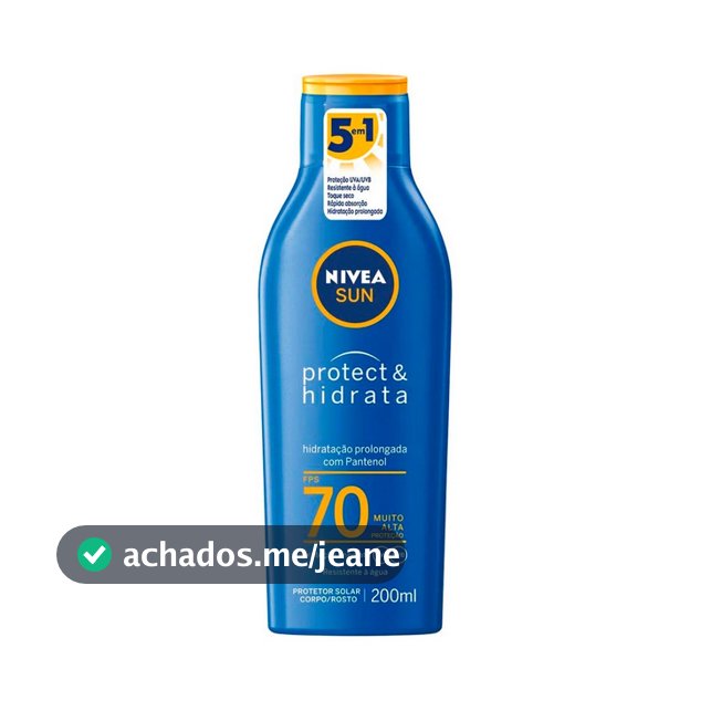 Protetor Solar Nivea Sun Protect & Hidrata FPS 70 200ml