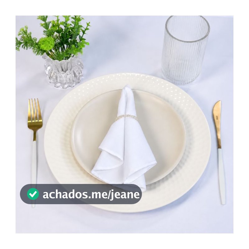 Kit 12 Guardanapos Tecido Oxford 35x35cm Mesa Posta Atacado Casamento Buffet Festa Premium Liso Overloque Decoração