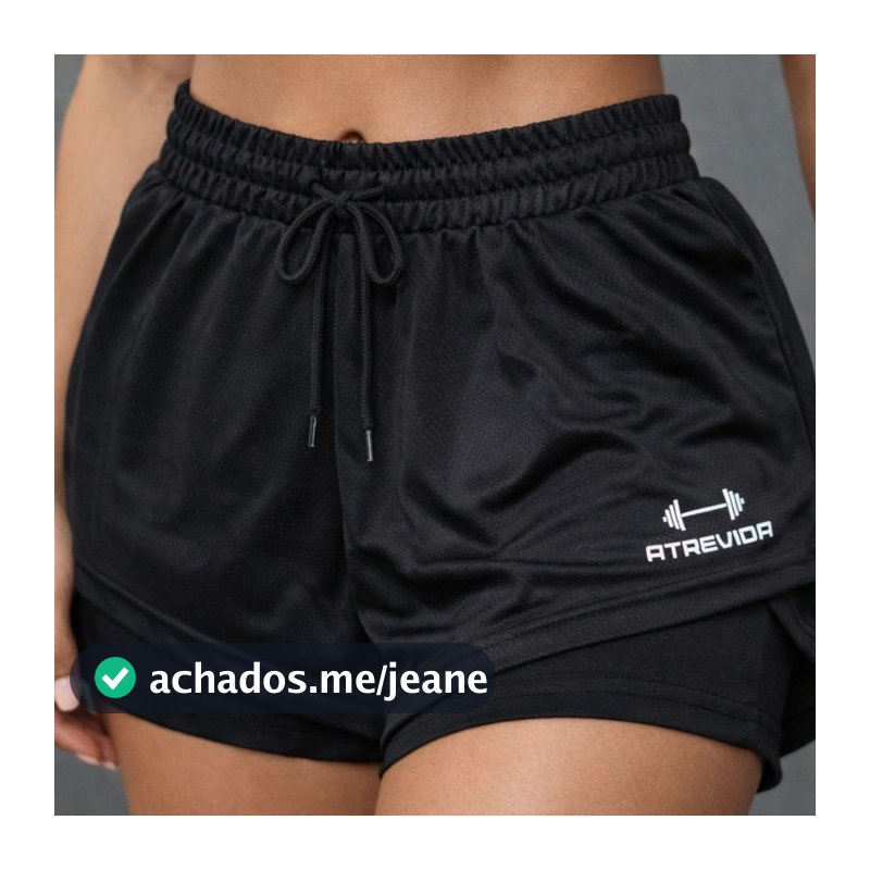 Shorts Feminino 2 em 1 Duplo Compressão Esportivo Bolso Interno Suplex Academia Treino Corrida