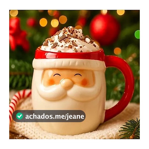 Caneca Natal Papai Noel 330ml Cerâmica Com Alça Presente Natalina Presenteável Decoração