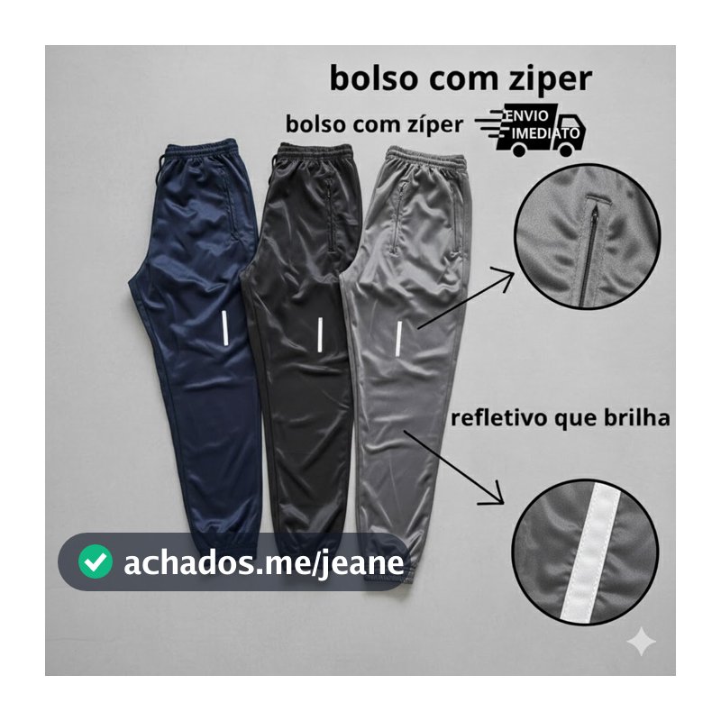 Kit 3 Calças Jogger Unissex Refletiva Esportiva Tecido Chimpa Academia Corrida Casual Masculina Feminina envio imediato