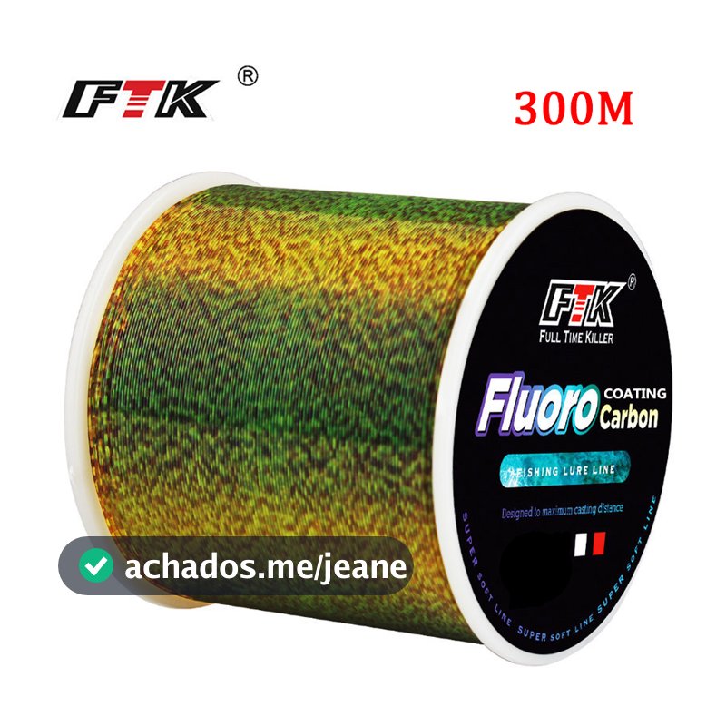 FTK 300M Revestimento De Fluorcarbono Monofilamento De Fibra De Carbono Linha Líder Pesca De Carpa Afundando Mottling De