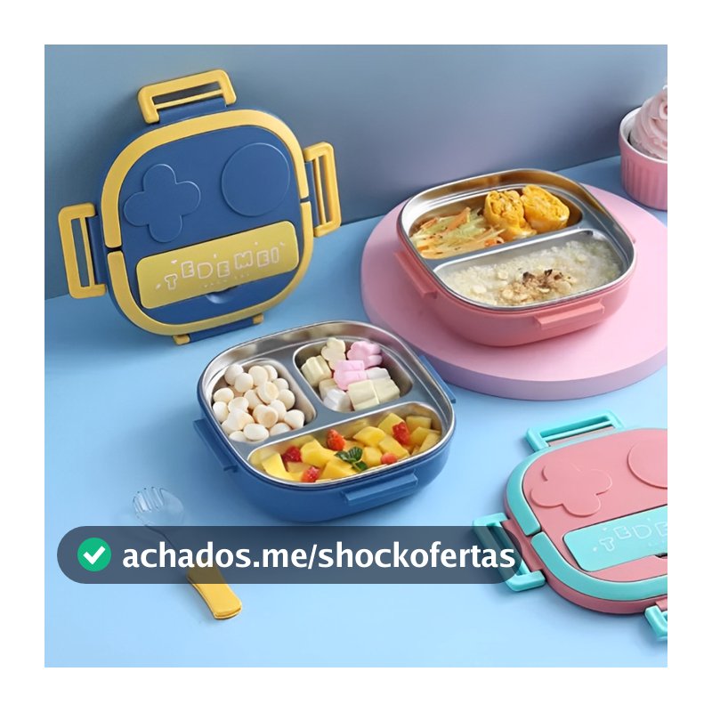 Marmita Infantil Portátil Lancheira Escolar Recipiente Para Comida Para Bebê Crianças
