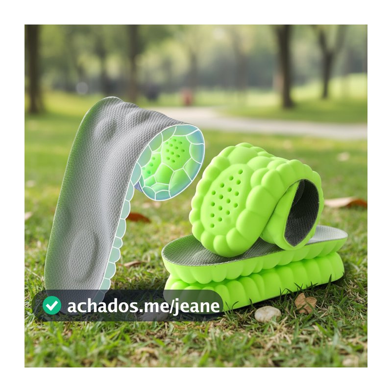 Palmilhas de Látex 4D Respiráveis com Suporte de Arco Macio e Almofadas de Absorção de Impacto