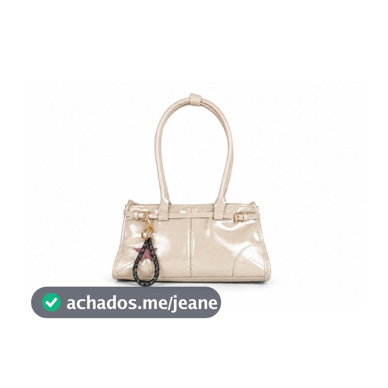 TOMI MITO Bolsa Feminina de Ombro com Alças Duplas, Acabamento Brilhante, Fivelas Douradas e Pingente de Estrela TM9251