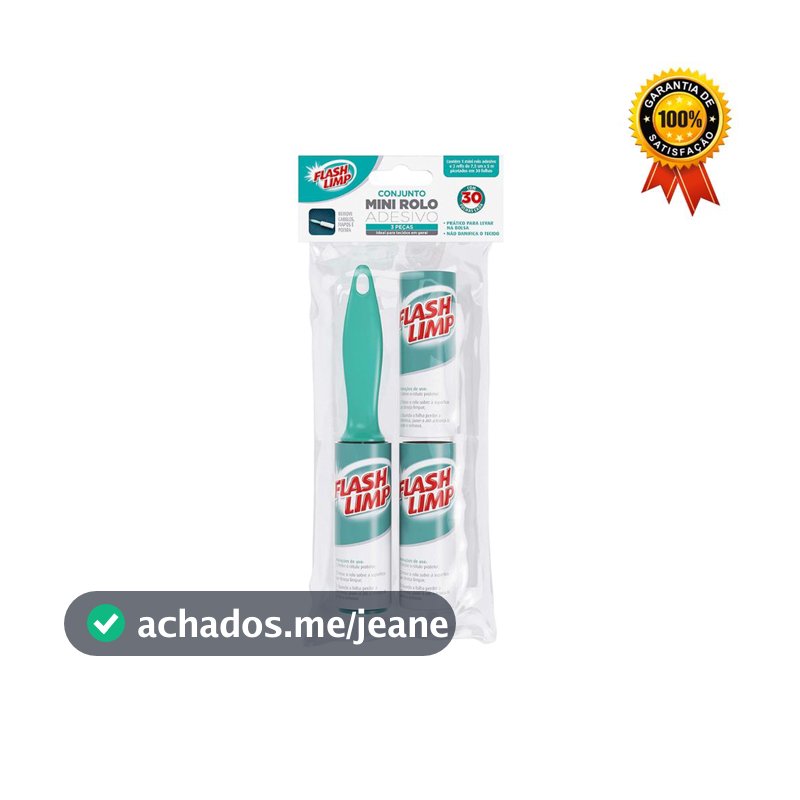 Conjunto Mini Rolo Adesivo E 2 Refis 30 Folhas CST0023 Flash Limp