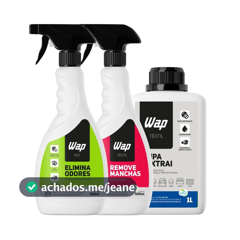 KIT LIMPA EXTRAI 1 LT + ELIMINA ODORES + REMOVE MANCHA 500ML - WAP