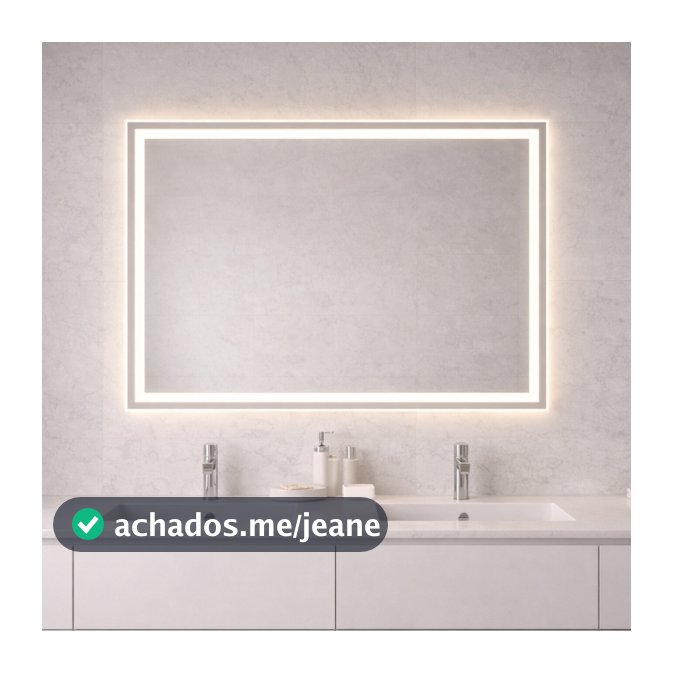Espelho Retangular com LED Jateado Touch 3 tons Moderno para Banheiro e Lavabo