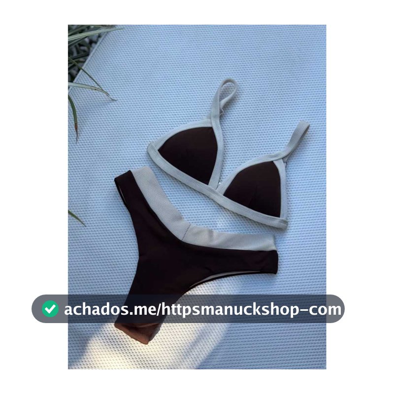 Biquíni Conjunto Penélope – Top Fixo Estruturado com Bojo , Calcinha Asa Delta