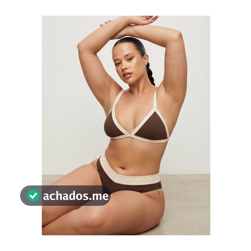 Biquíni Conjunto Penélope – Top Fixo Estruturado com Bojo , Calcinha Asa Delta