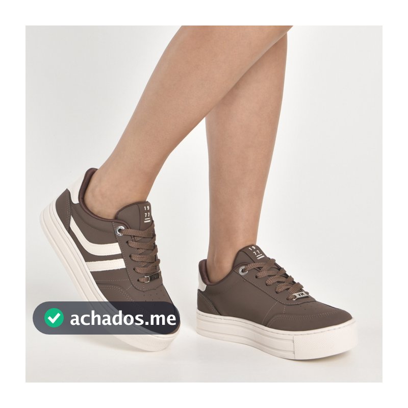 Tênis Via Marte Feminino Casual Plataforma Confortável Original 010 Branco Preto Marrom Leve e Macio Para o Dia a Dia