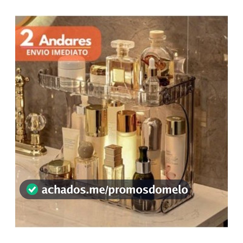 Organizador Prateleira Diamante Acrílico Porta Maquiagem Beleza linhas