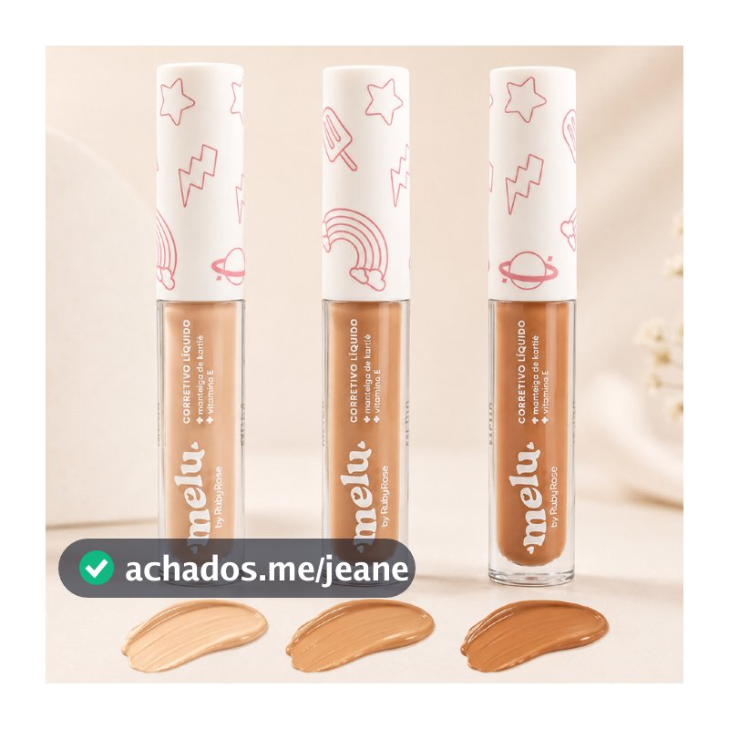 Corretivo Líquido Melu Ruby Rose 3,5ml Manteiga de Karité e Vitamina E Olheiras