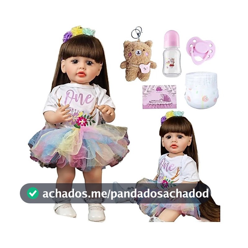 Bebê Boneca Mamãe Reborn 100% Silicone Enxoval Realista Menina Baby Colorido 55cm Bebe Original Pronta Entrega Completa