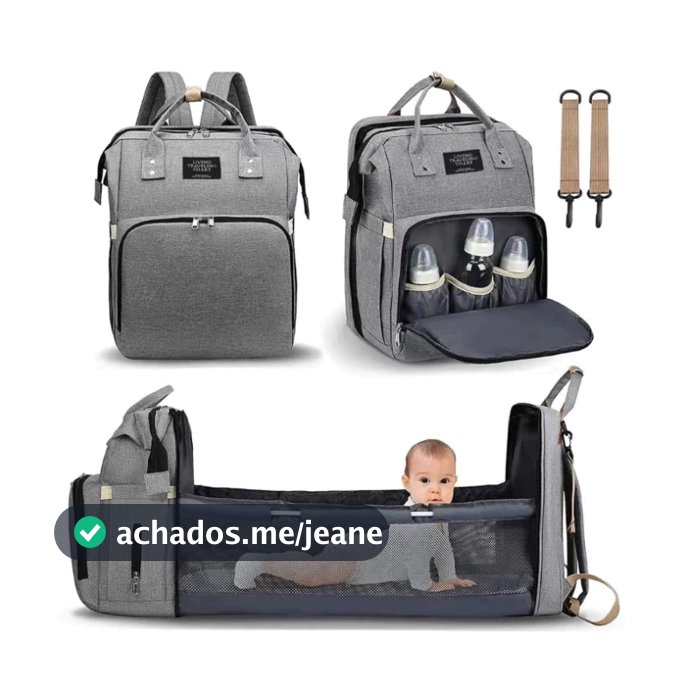 Mochila Bolsa Maternidade Térmica que vira Berço Multifunções Impermeável MY001
