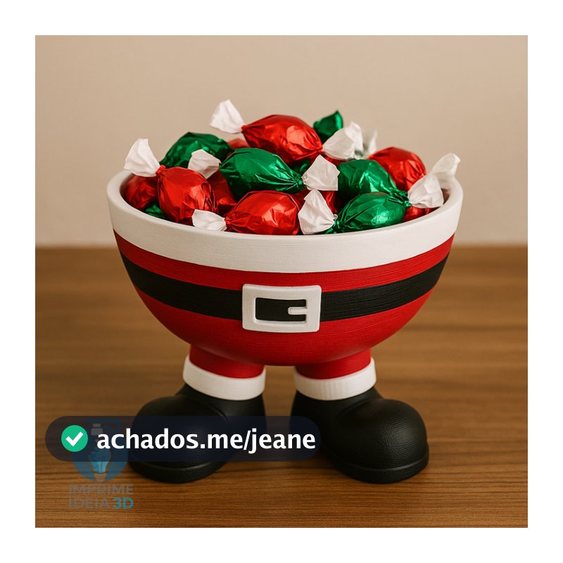 Porta Doces Natalino Papai Noel  Tigela Decorativa Natal REF:013