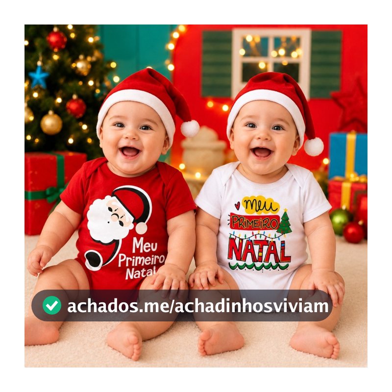 Body Bebê Infantil Temático de Natal Papai Noel Mamãe Noel Confortável Macio e Leve Promoção Envio Rápido