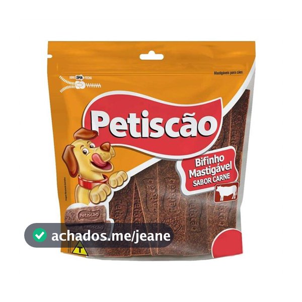 Bifinho Mastigável Petiscão Para Cães Sabor Carne 1kg