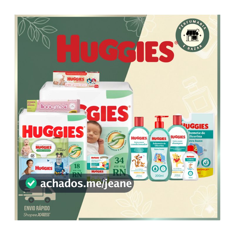 Kit Bebê Huggies Recém-Nascido Completo 9 Itens – Primeiros Cuidados