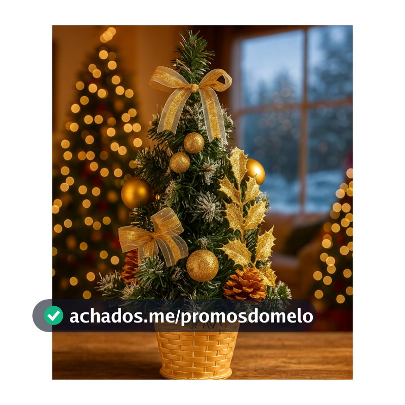 Mini Árvore de Natal Enfeite de Mesa Já Vai Montada C/ Os Enfeites