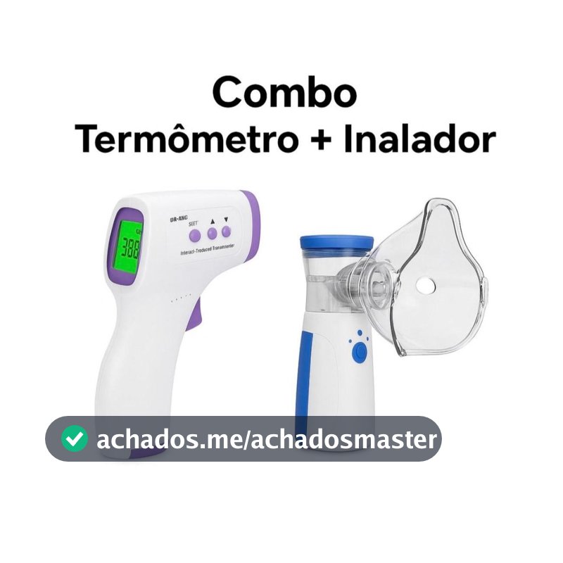 Kit Saúde Nebulizador Portátil  Silencioso + Termômetro Digital Infravermelho Adulto E Criança