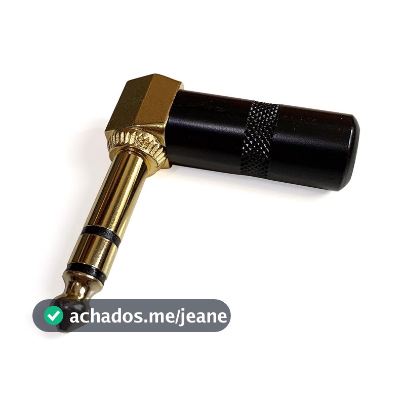 Plug conector P10 90 graus estereo ou mono GOLD