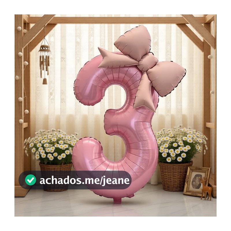 Balões de Folha com Números Rosa e Laço – Perfeitos para Casamentos, Aniversários e Aniversários de Casamento