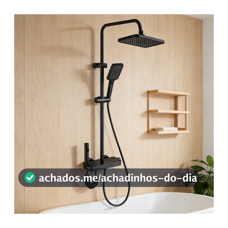 Sistema De Chuveiro 4 Em 1: Torneira que Suporta Aquecedor Elétrico ou Aquecedor a Gás (Com Água Fria e Quente, Equipado