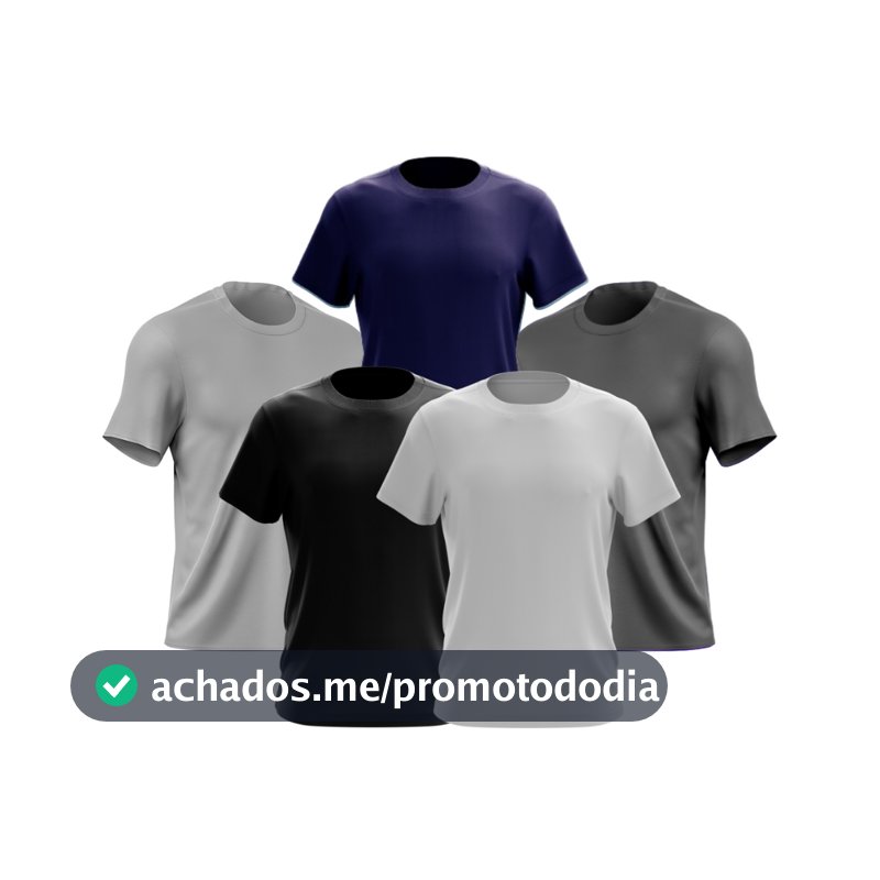 Kit 5 Camisetas Masculinas Dia a Dia - 100% Algodão 30.1 - Qualidade Premium