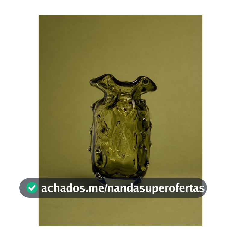 Vaso Decorativo Murano Verde Esmeralda Trouxinha 12x20cm Casa E Decor Sala