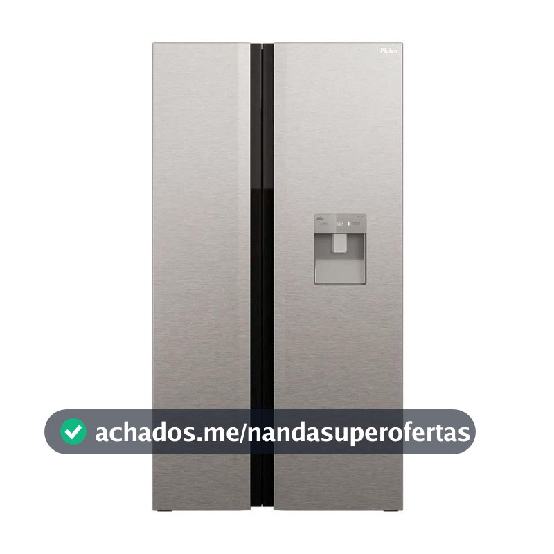 Refrigerador Side By Side Philco 486L Inox Eco Inverter PRF504ID