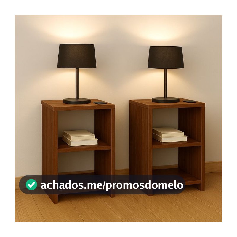 Kit 2 Mesa cabeceira lateral cama nicho quarto MDF 6 opções de cores