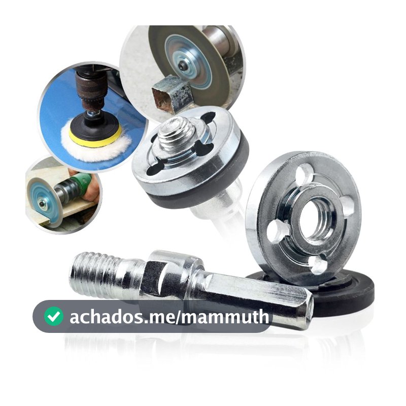 Haste Eixo Suporte Adaptador Universal Disco De Corte Desbaste Rebolo Lixa Furadeira Parafusadeira Furo 16 - 20 - 22mm