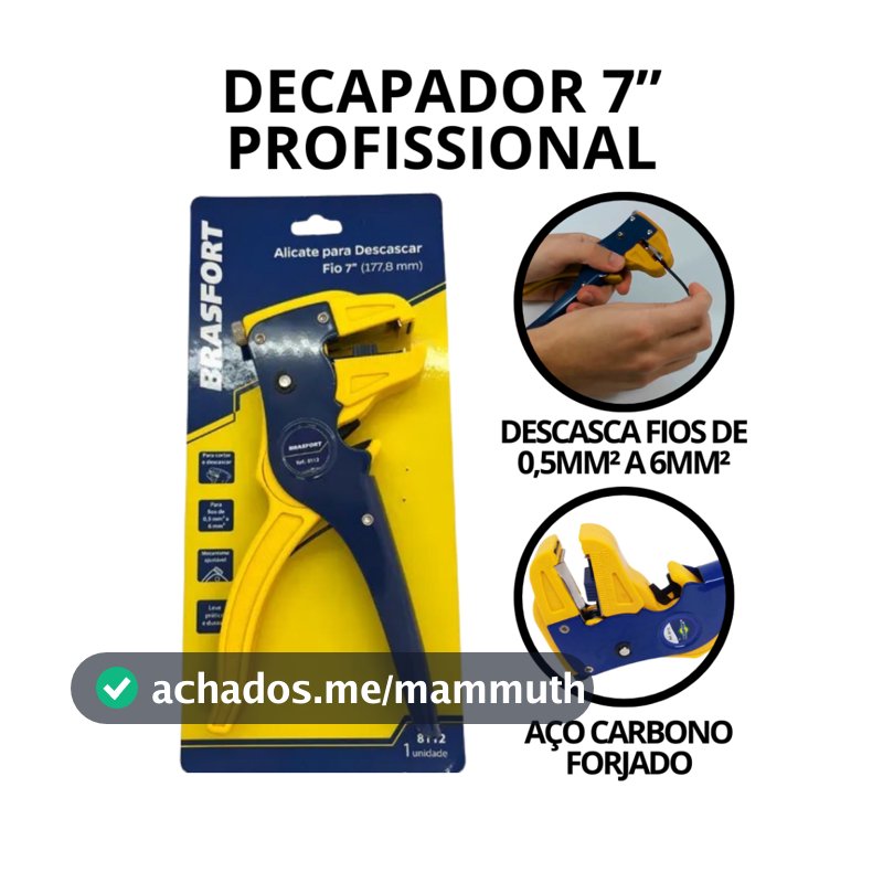 Alicate Decapador 7” Brasfort • Aço Forjado • Profissional