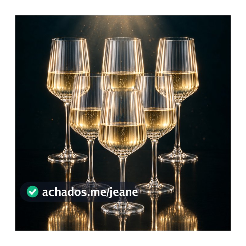 Jogo 6 Taças Cristal Ecologico Vidro 400ml Resistente Premium Luxo Vinho Água Tinto Branco