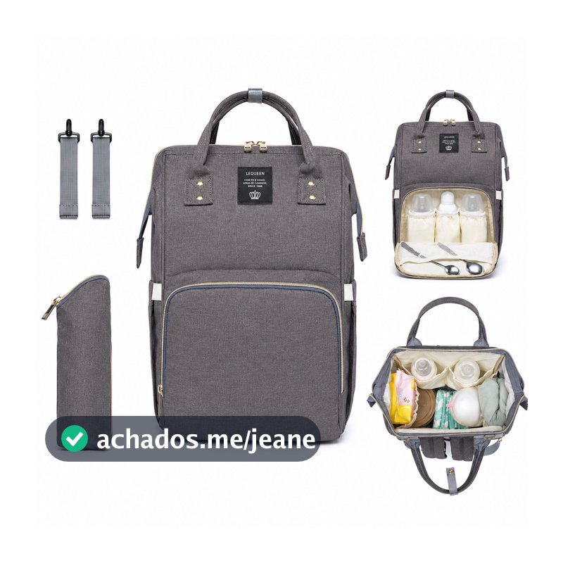 Mochila Maternidade Lequeen Mamãe Bebê Passeio Viagem Com Bolso Térmico