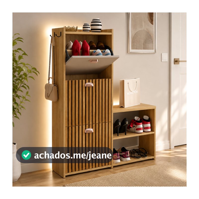 SAPATEIRA DAKOTA COM BANCO – ORGANIZAÇÃO, PRATICIDADE E ELEGÂNCIA PARA SUA ENTRADA