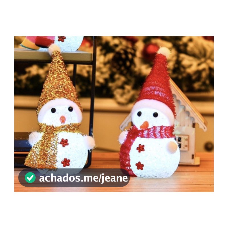 Enfeite de árvore de natal /boneco de neve led colorido pisca / decoração de árvore de natal vermelho dourado natalino