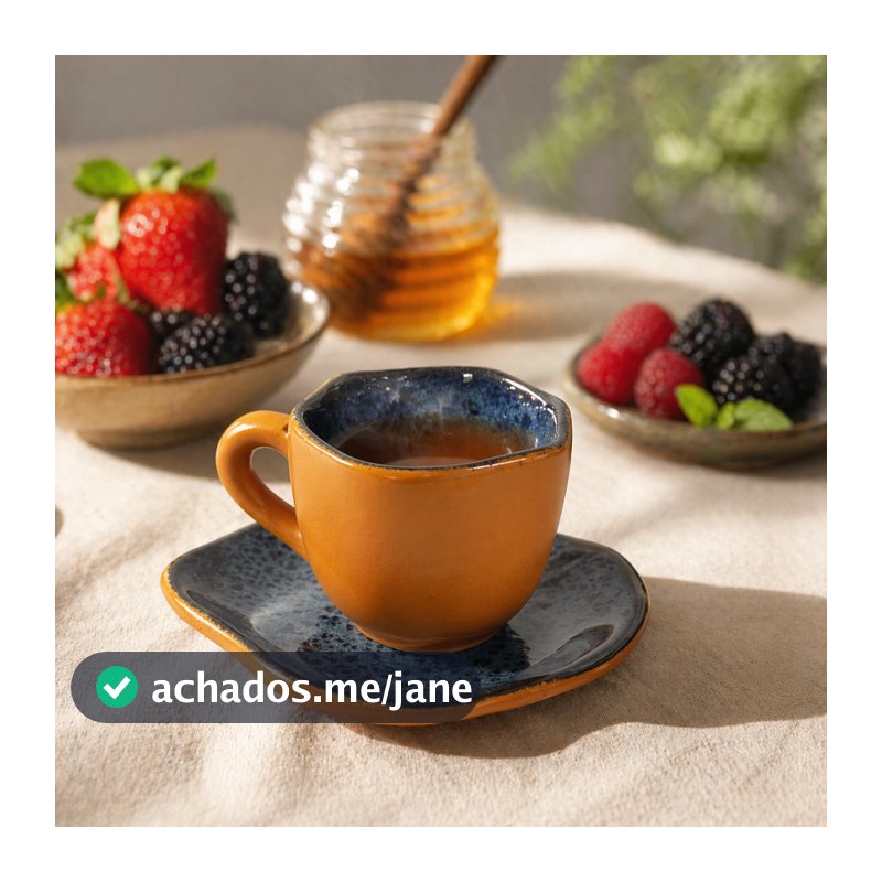Xícara De Café 140ml Com Pires Cerâmica Orgânica Premium Design Sofisticado