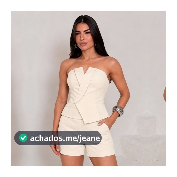 Conjunto Alfaiataria  Feminino Curto Tomara Que Caia e Shorts Blogueira