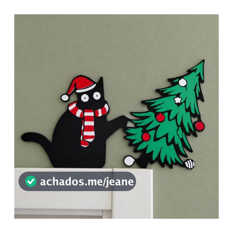 Enfeite Gato Preto | Frajola | Siamês | Rajado | Natal canto de porta | Batente janela decoração de parede cantoneira