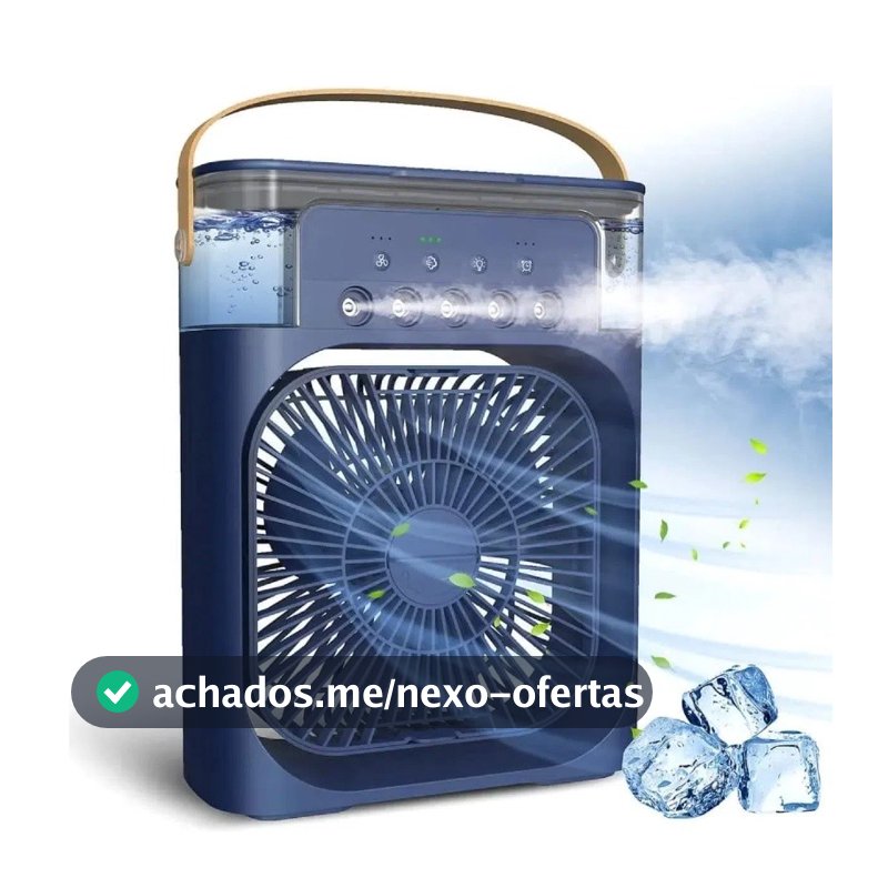 Ventilador Portátil de Mesa com Nebulização Umidificador USB Recarregável, Silencioso Casa e Escritório