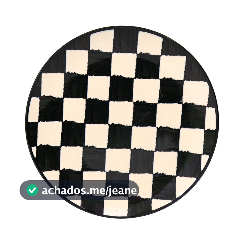 Prato Raso 26cm Unni Damas Cerâmica Oxford para Servir Refeições e Sobremesas com Charme e Design