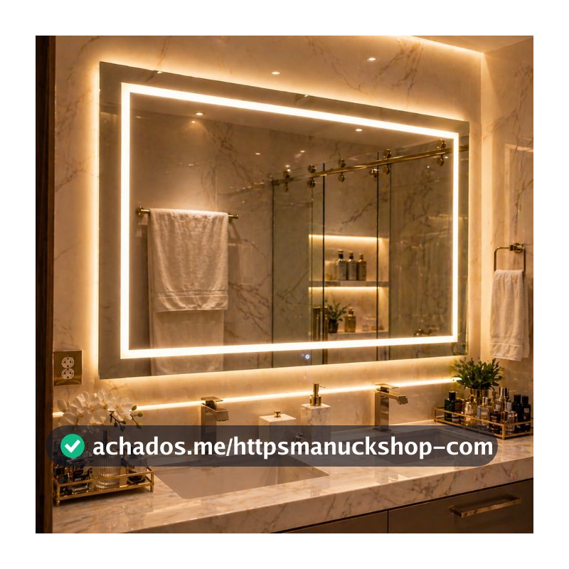 Espelho Grande Corpo Inteiro Camarim LED 120x70 Profissional Retangular Jateado 3 Cores