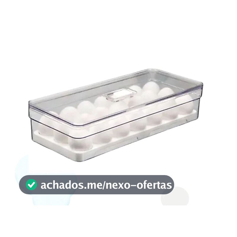 Organizador de Geladeira Quadrado 3,6 Litros C/ Tela de Ovo - Plastutti