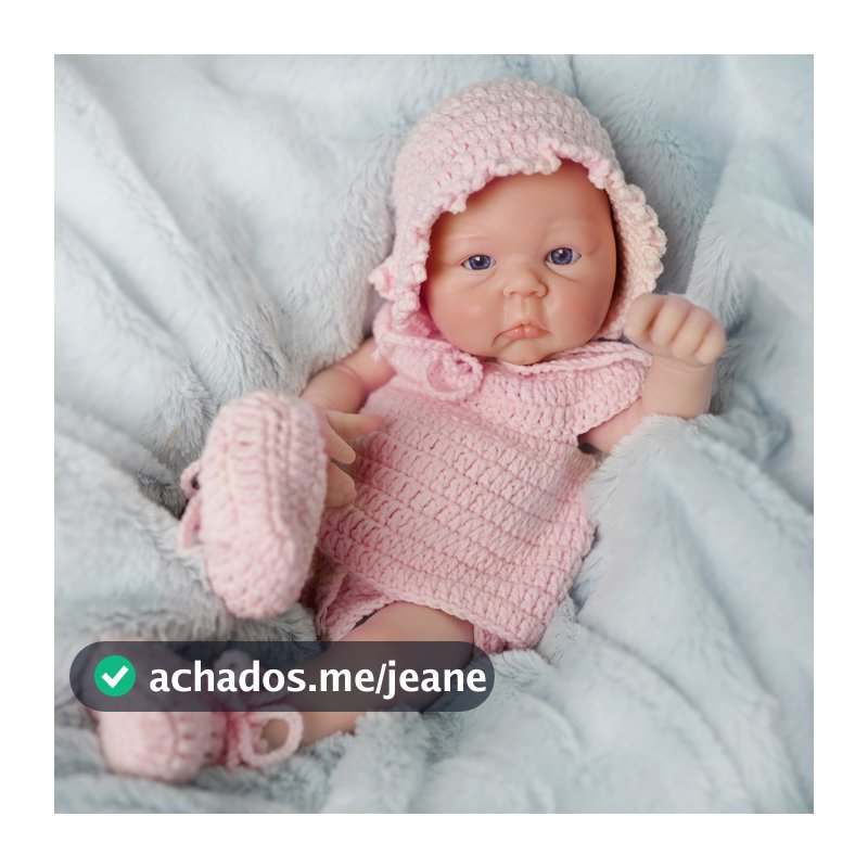 35cm Boneca Reborn Bebê Realista Silicone Solido Olho Azul MENINA